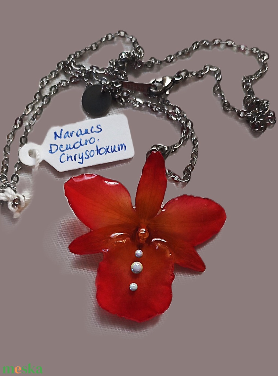 Orchidea virág nyaklánc - ékszer - nyaklánc - medálos nyaklánc - Meska.hu Orchidea virág nyaklánc - ékszer - nyaklánc - medálos nyaklánc - Meska.hu