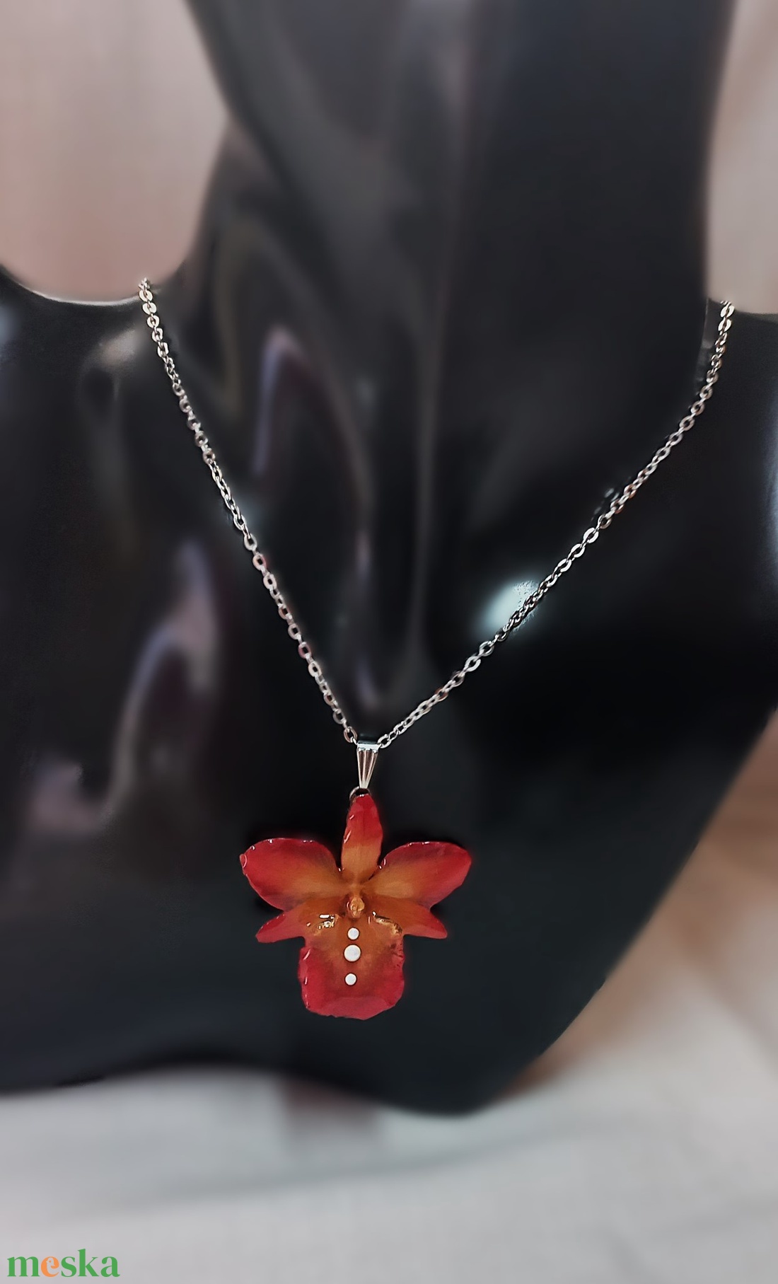 Orchidea virág nyaklánc - ékszer - nyaklánc - medálos nyaklánc - Meska.hu Orchidea virág nyaklánc - ékszer - nyaklánc - medálos nyaklánc - Meska.hu