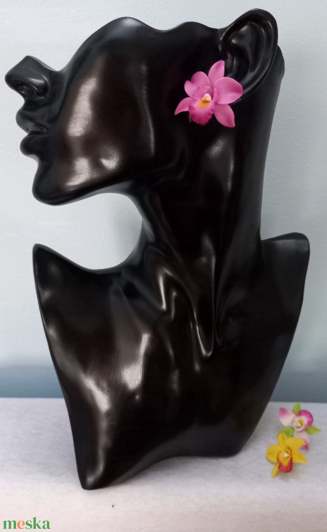Orchidea agyag fülbevaló - ékszer - fülbevaló - Meska.hu