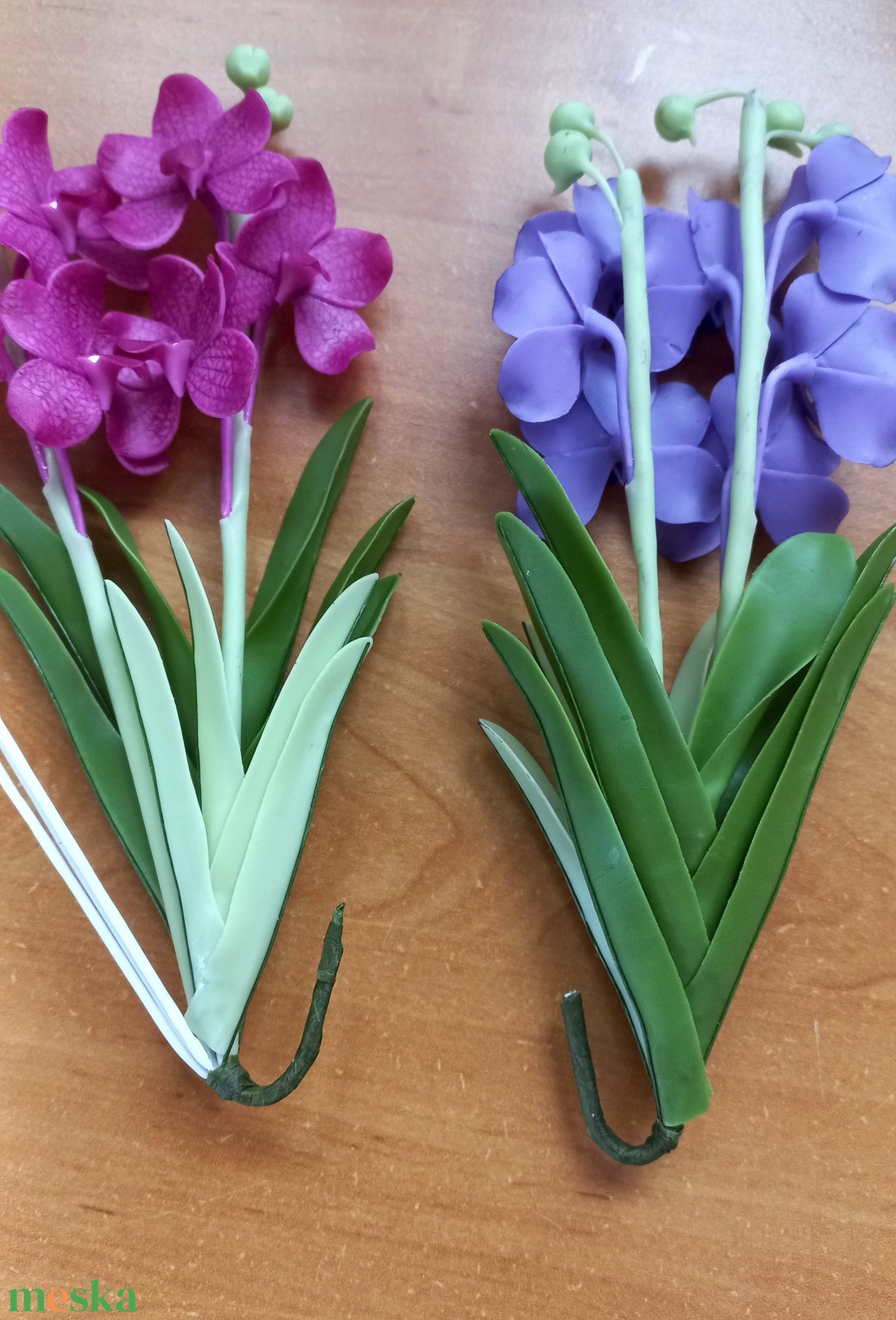 Agyag orchidea - otthon & életmód - virágdekoráció - virágdíszek - asztali virágdísz - Meska.hu