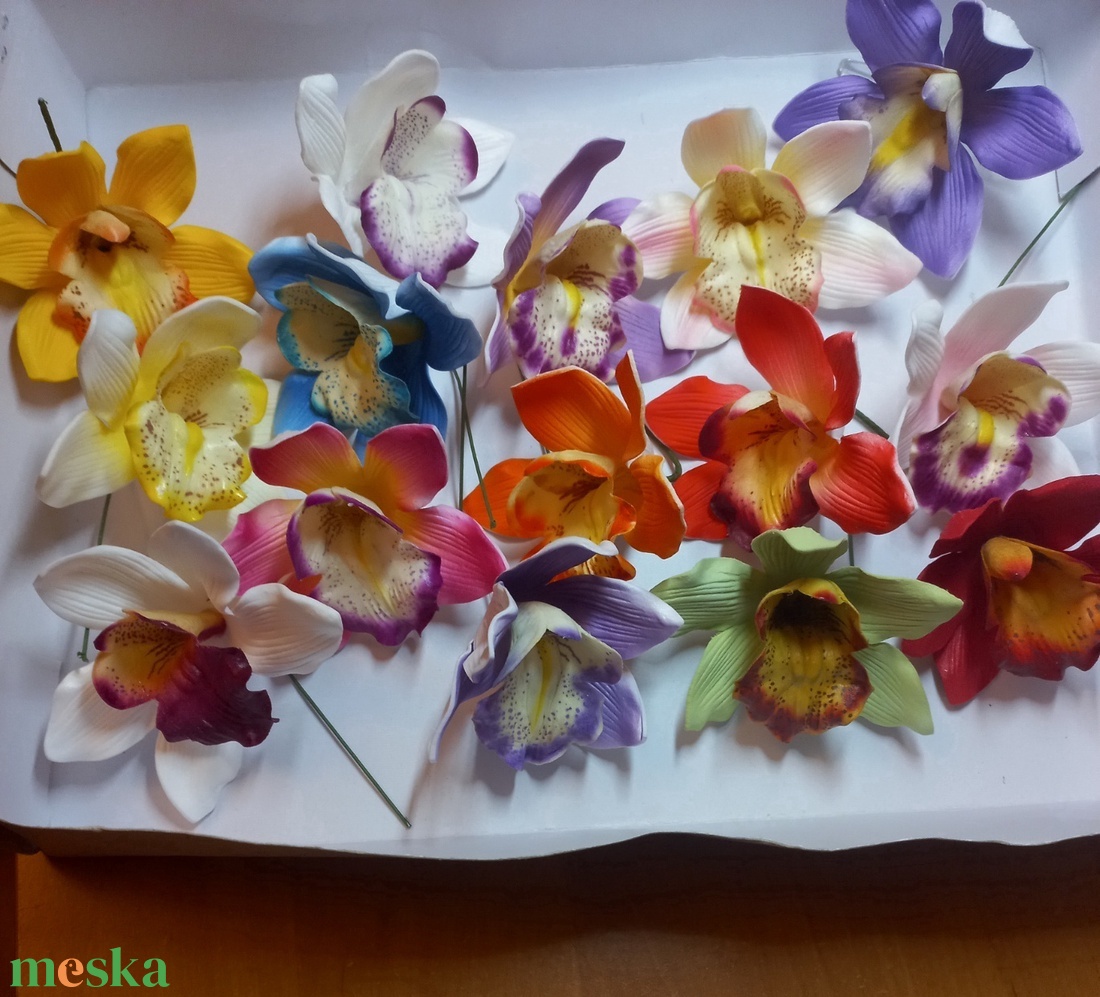 Orchidea virág hajdísz - ruha & divat - hajdísz & hajcsat - hajdísz - Meska.hu