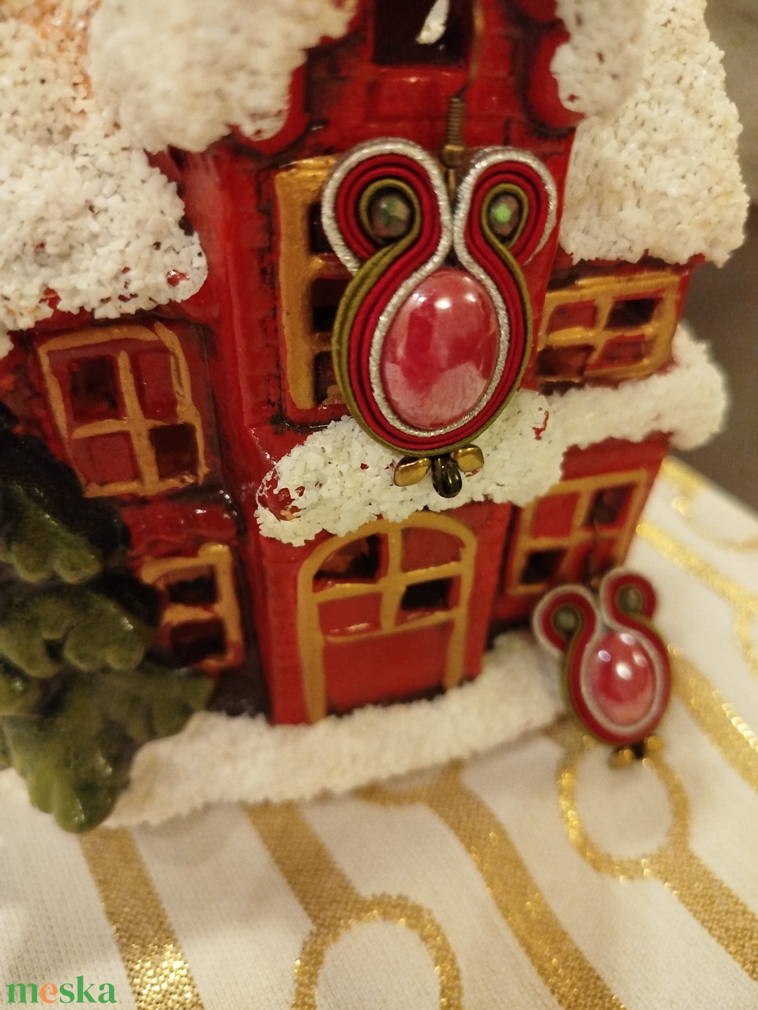 Karácsonyi fülbevaló  - ékszer - fülbevaló - lógó csepp fülbevaló - Meska.hu