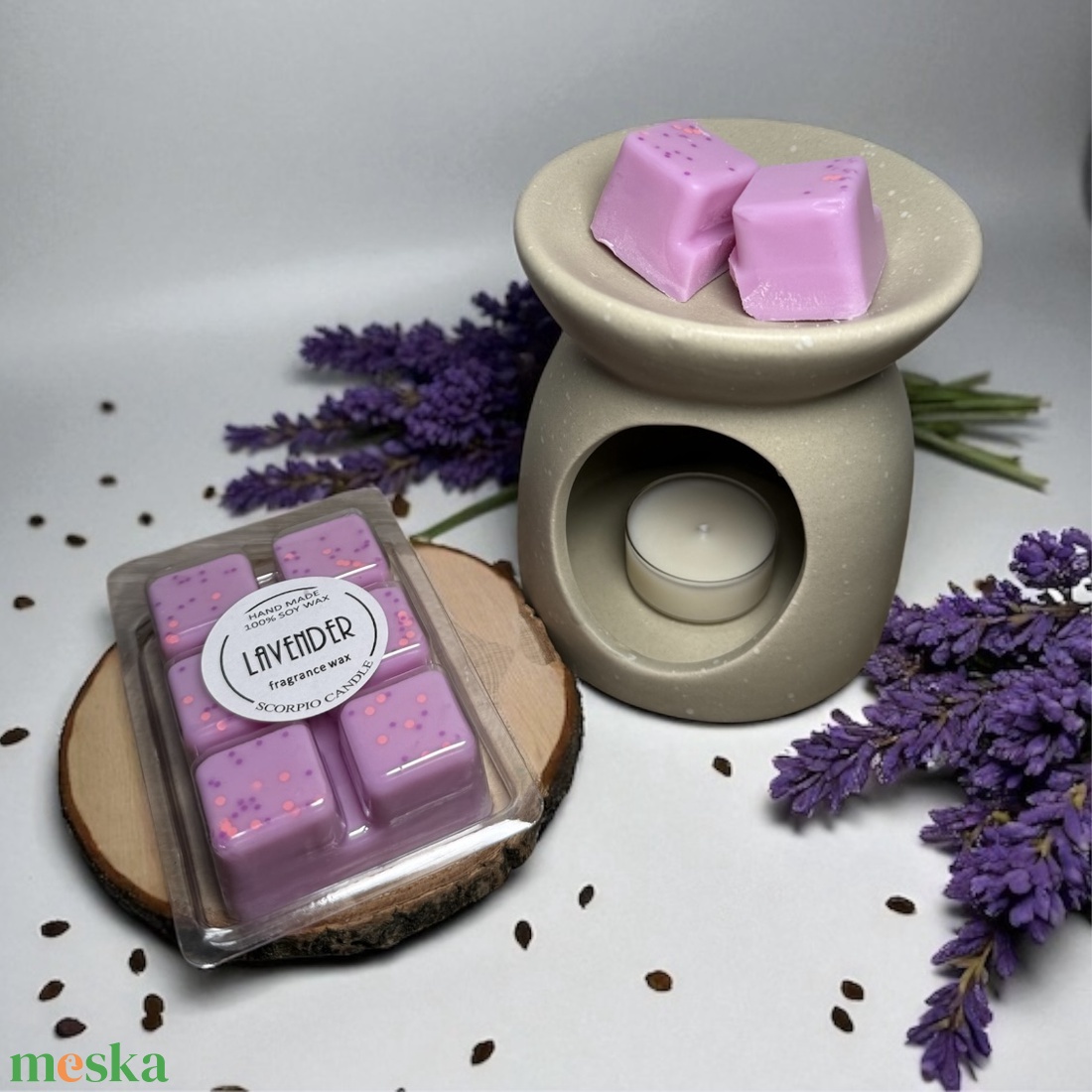 Levendulás 6 kockás illatviasz - otthon & életmód - gyertya, illat, aroma - illatviasz - Meska.hu
