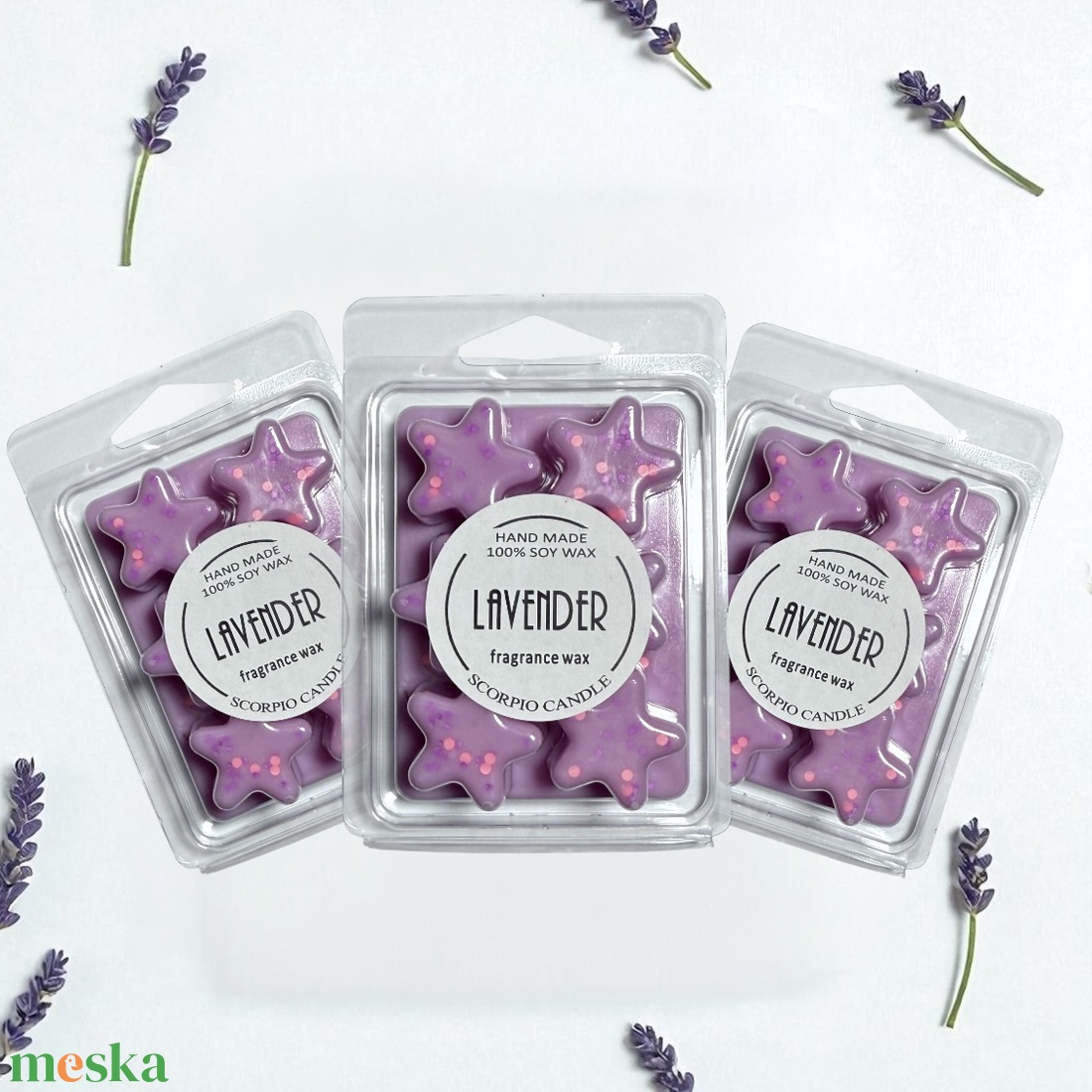 Levendulás csillag illatviasz - otthon & életmód - gyertya, illat, aroma - illatviasz - Meska.hu