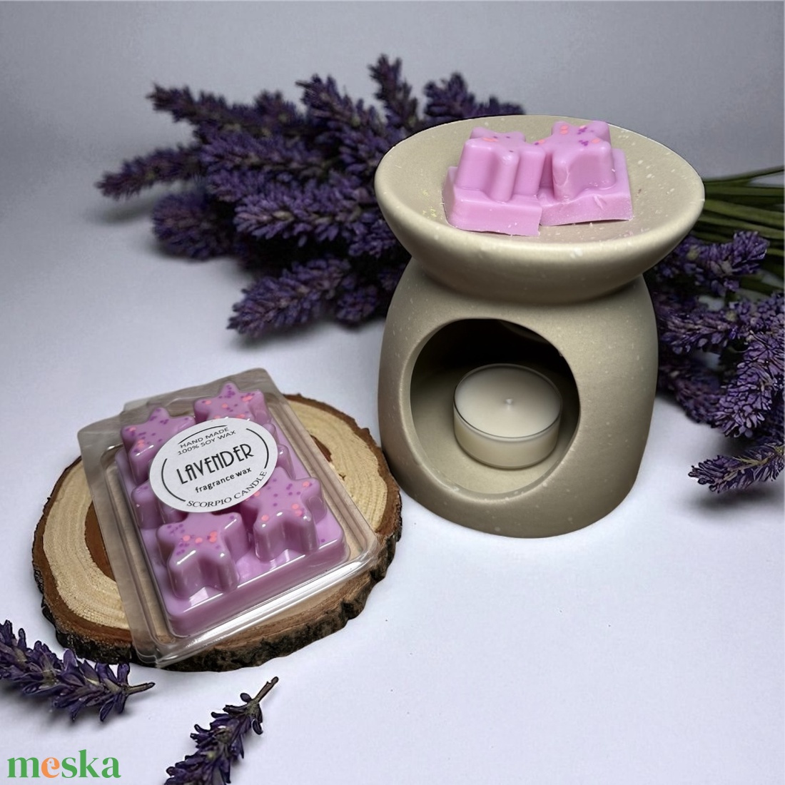 Levendulás csillag illatviasz - otthon & életmód - gyertya, illat, aroma - illatviasz - Meska.hu