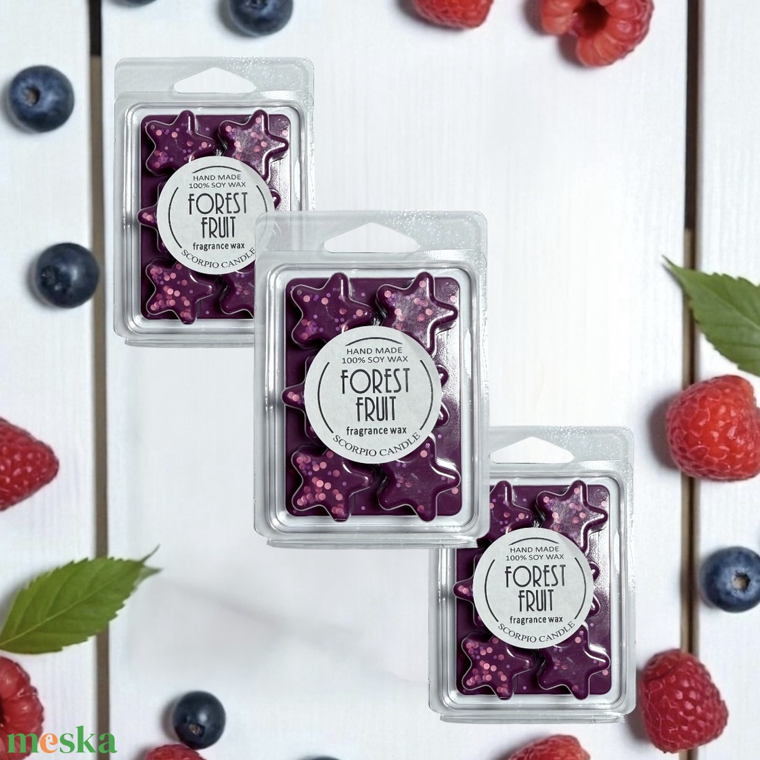 Erdei gyümölcsös csillag illatviasz - otthon & életmód - gyertya, illat, aroma - illatviasz - Meska.hu