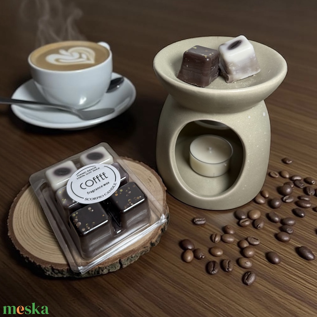 Kávé 6 kockás illatviasz - otthon & életmód - gyertya, illat, aroma - illatviasz - Meska.hu