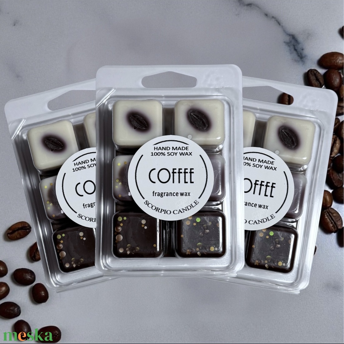 Kávé 6 kockás illatviasz - otthon & életmód - gyertya, illat, aroma - illatviasz - Meska.hu