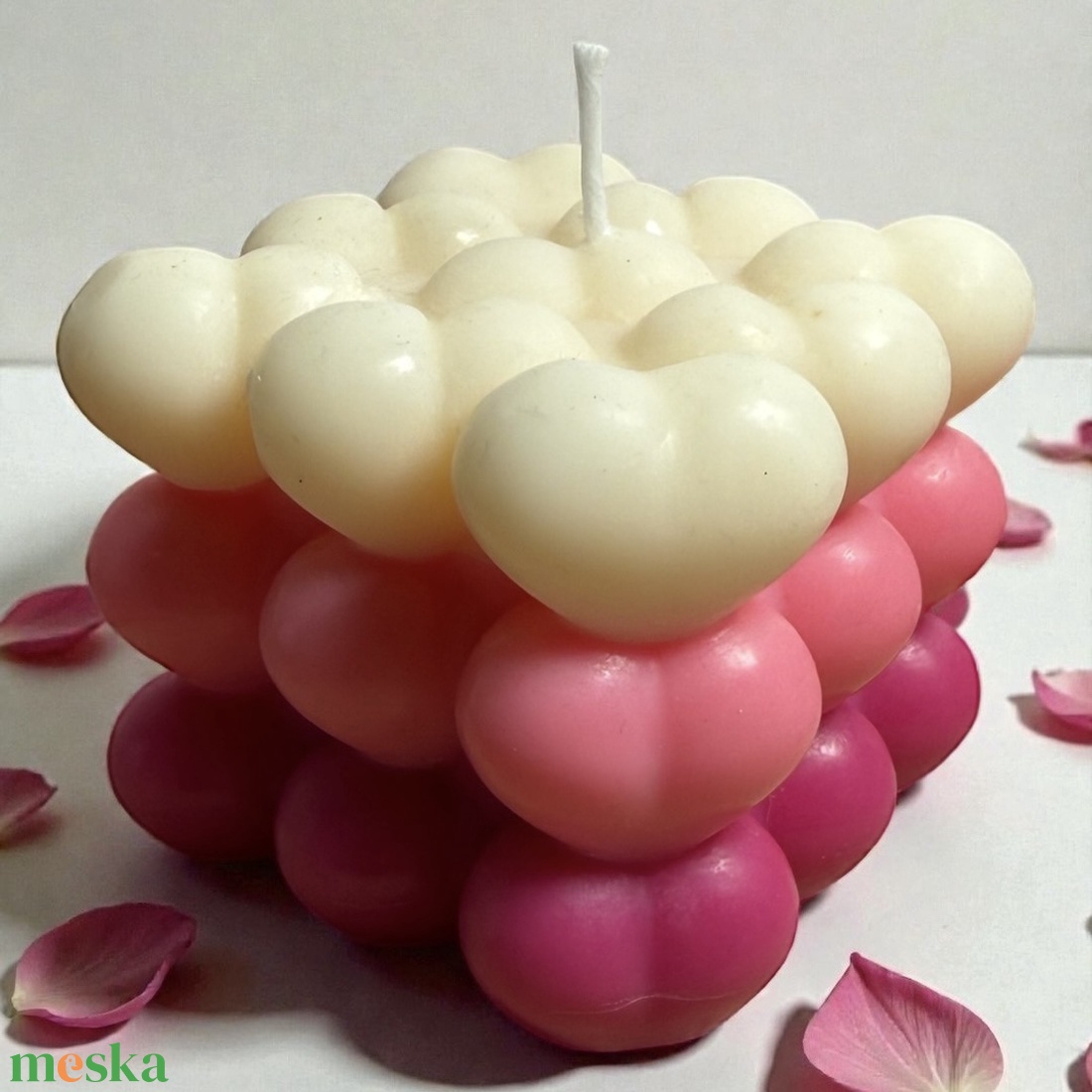 Bubble gyertya, szív alakú - otthon & életmód - gyertya, illat, aroma - illatviasz - Meska.hu