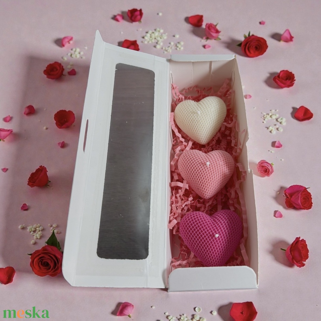 Szív szett - otthon & életmód - gyertya, illat, aroma - illatviasz - Meska.hu