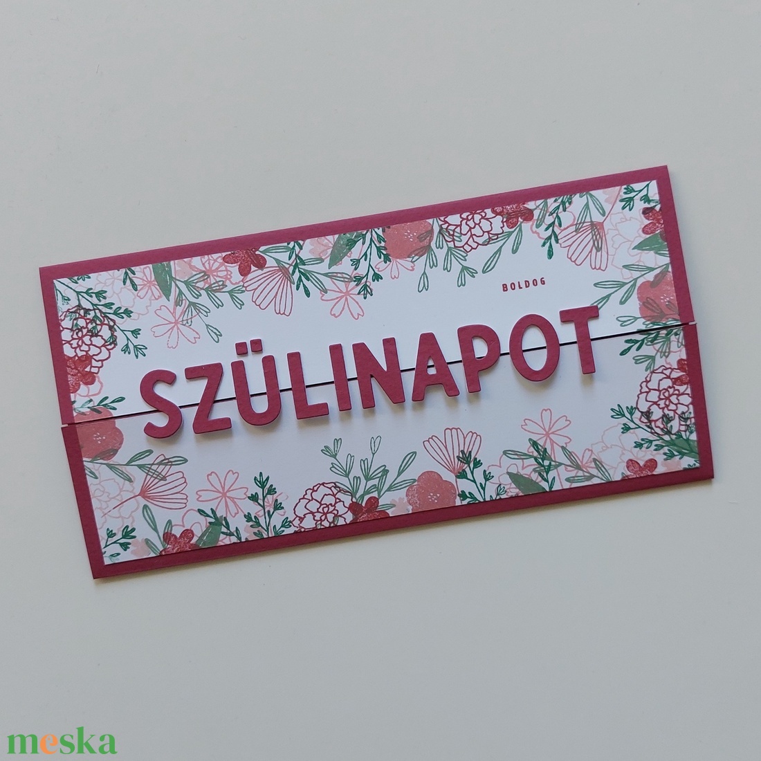 Középen nyíló születésnapi üdvözlőlap, képeslap - otthon & életmód - papír, írószer - ajándékozás kellékei - képeslap, üdvözlőlap - Meska.hu