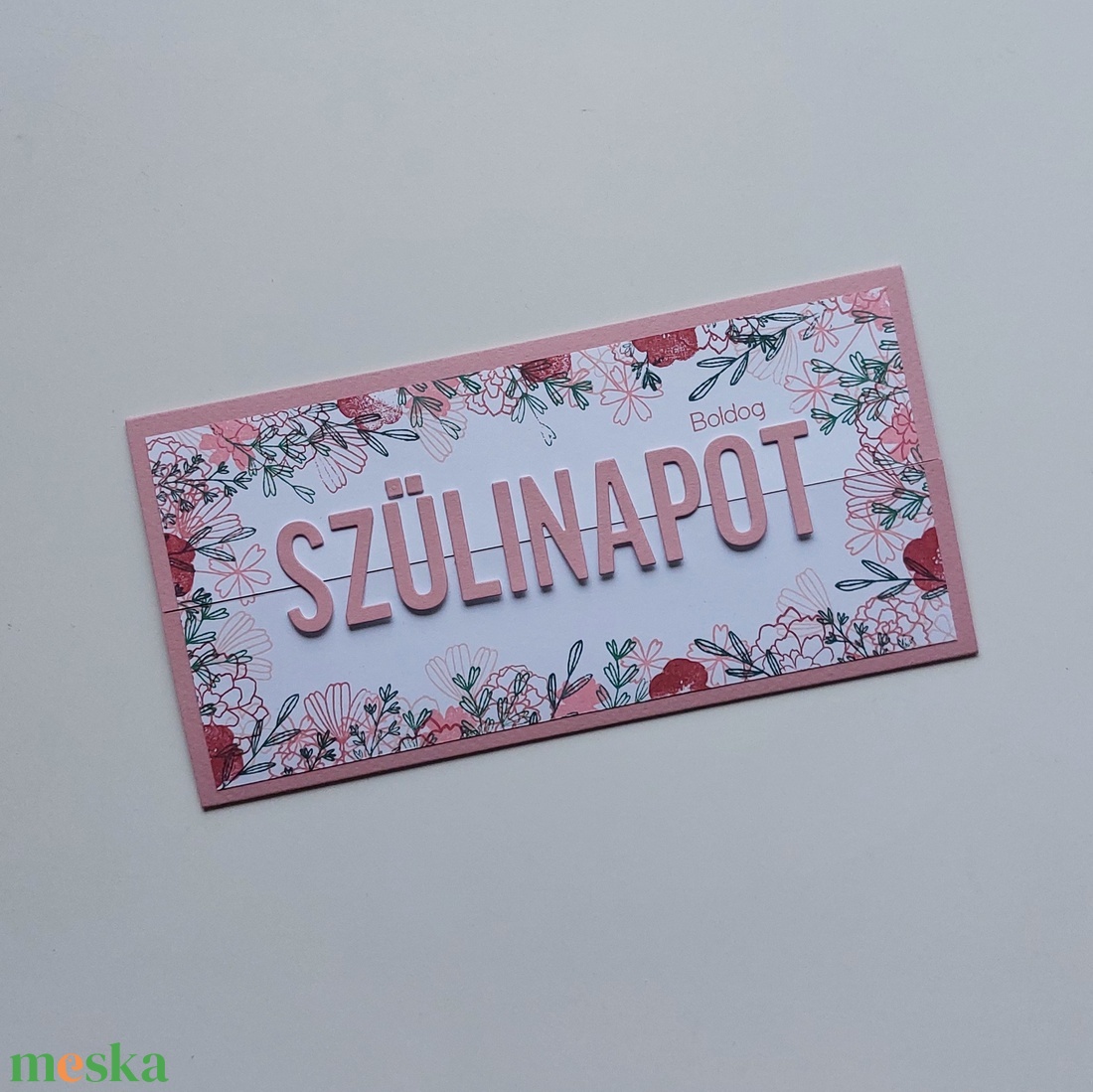Rózsaszín virágos képeslap, középen nyíló születésnapi üdvözlőlap - otthon & életmód - papír, írószer - ajándékozás kellékei - képeslap, üdvözlőlap - Meska.hu Rózsaszín virágos képeslap, középen nyíló születésnapi üdvözlőlap - otthon & életmód - papír, írószer - ajándékozás kellékei - képeslap, üdvözlőlap - Meska.hu