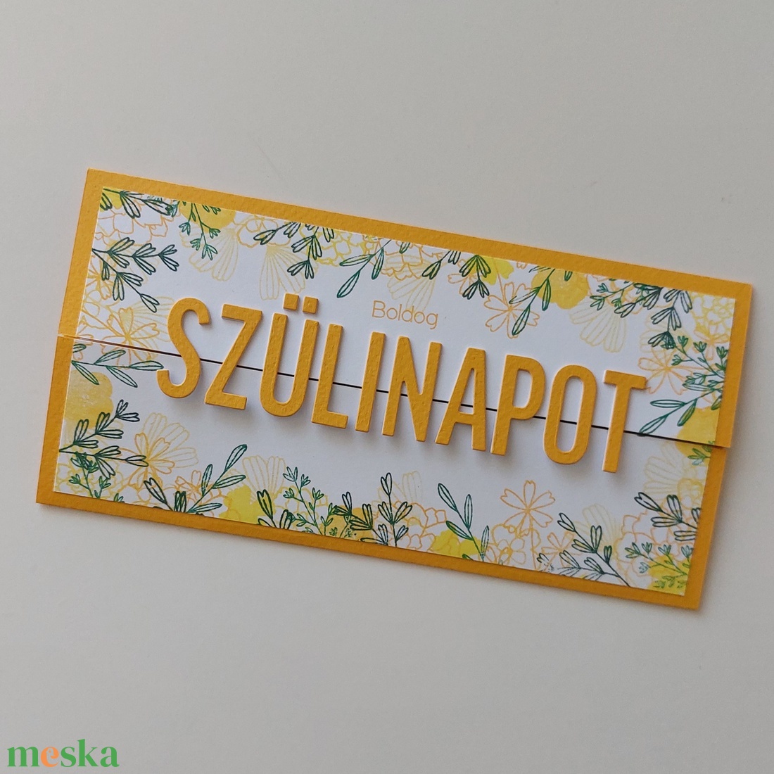Sárga virágos képeslap, középen nyíló születésnapi üdvözlőlap - otthon & életmód - papír, írószer - ajándékozás kellékei - képeslap, üdvözlőlap - Meska.hu Sárga virágos képeslap, középen nyíló születésnapi üdvözlőlap - otthon & életmód - papír, írószer - ajándékozás kellékei - képeslap, üdvözlőlap - Meska.hu