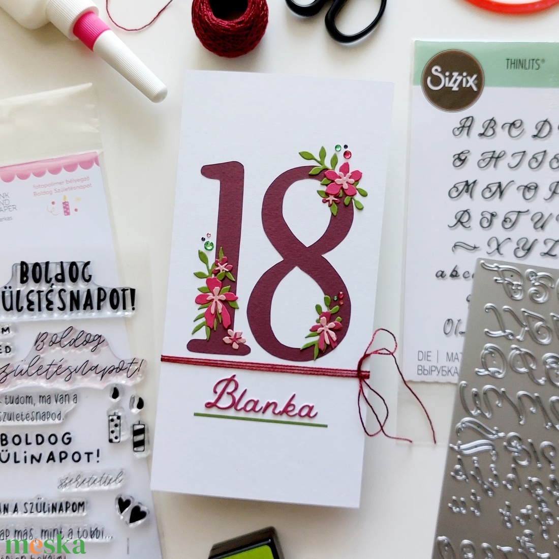 Névreszóló születésnapi pénzátadó üdvözlőlap - otthon & életmód - papír, írószer - ajándékozás kellékei - képeslap, üdvözlőlap - Meska.hu