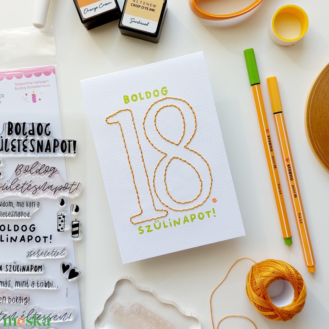 Boldog 18. szülinapot! üdvözlőlap - otthon & életmód - papír, írószer - ajándékozás kellékei - képeslap, üdvözlőlap - Meska.hu