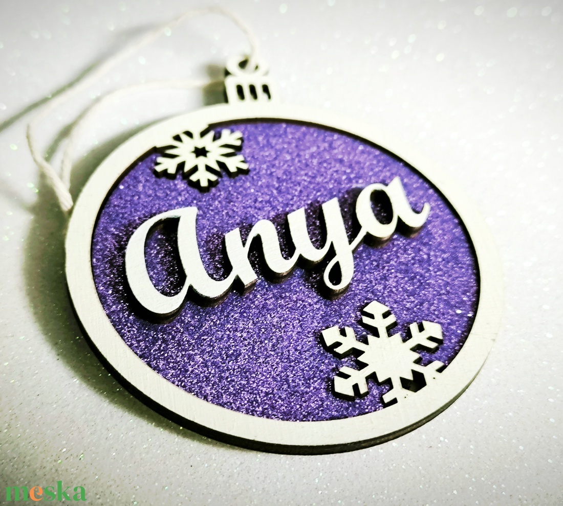 Csillámos karácsonyfa dísz - karácsony - karácsonyi lakásdekoráció - karácsonyfadíszek - Meska.hu