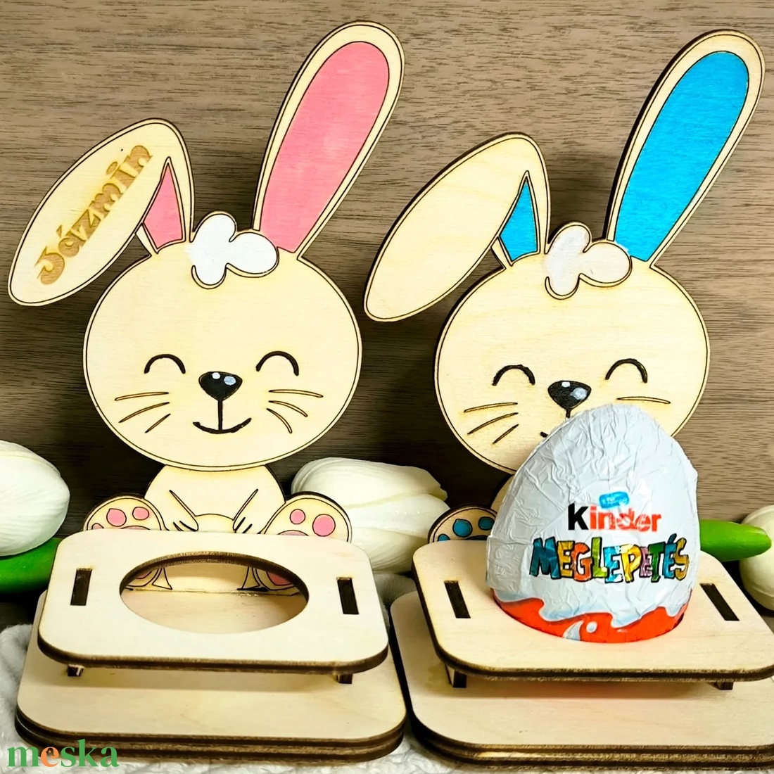 Húsvéti nyúl - ünnepi díszek, dekorációk - húsvéti díszek és dekorációk - húsvéti tojástartó - Meska.hu