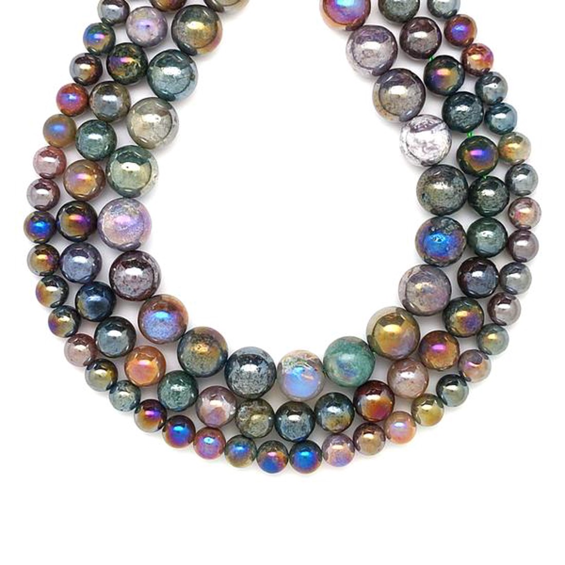 Achát indiai aura golyó 8mm  ékszerkészítő alapanyag (füzér) - kellékek & szerszámok - ásvány alapanyag - ásványfüzér - Meska.hu