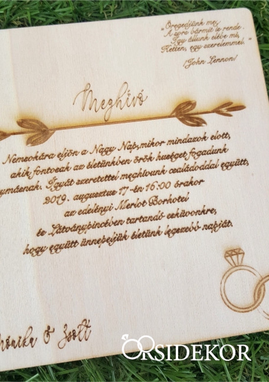 Esküvői meghívó fából - esküvő - meghívó & kártya - meghívó - Meska.hu