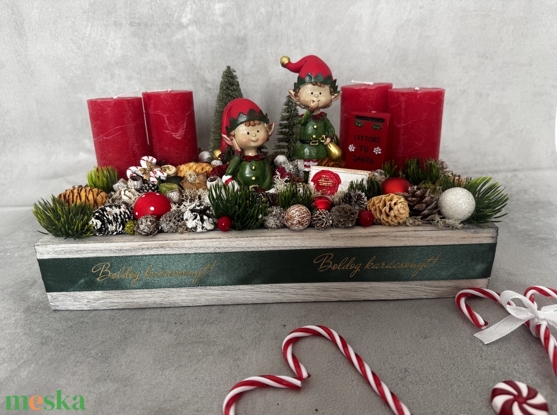 Manós adventi box - karácsony - adventi díszek - adventi asztaldísz - Meska.hu