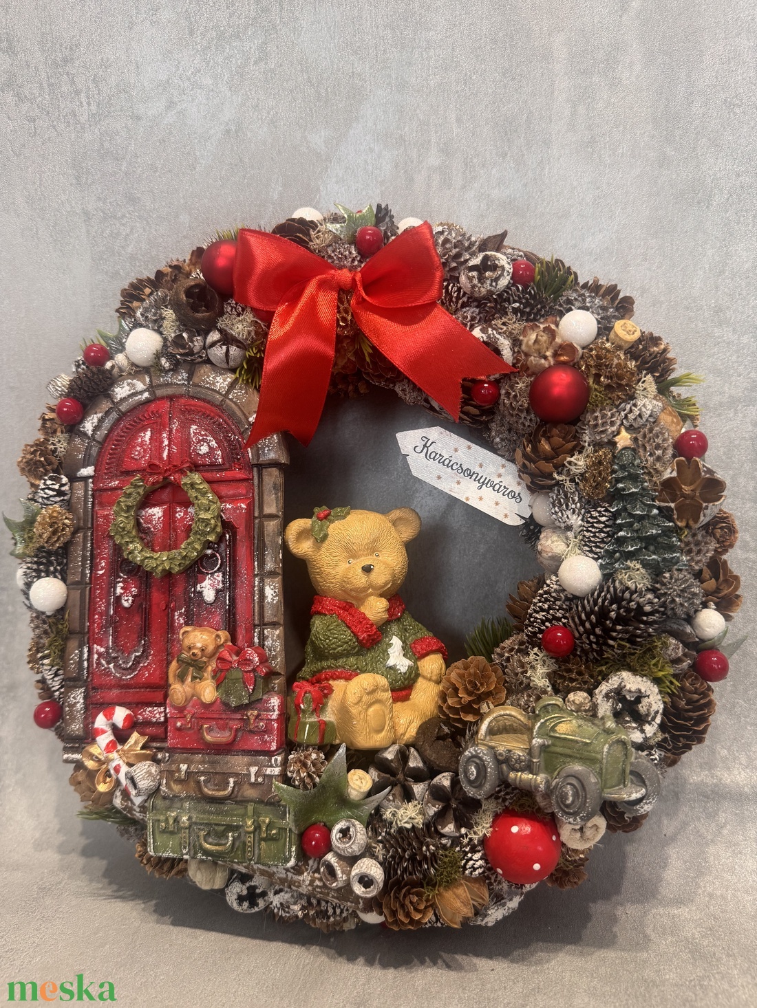 Mézeskalács kopogtató - karácsony - adventi díszek - adventi ajtódísz - Meska.hu