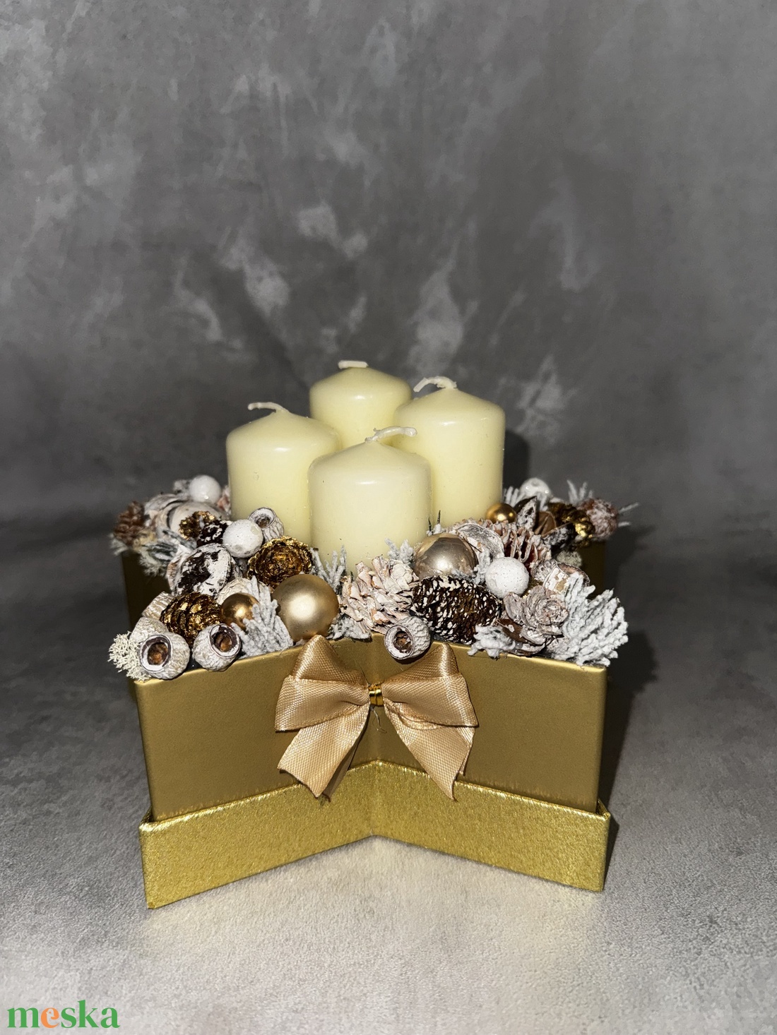 Csillag alakú adventi box - karácsony - adventi díszek - adventi gyertyadíszek és koszorúdíszek - Meska.hu