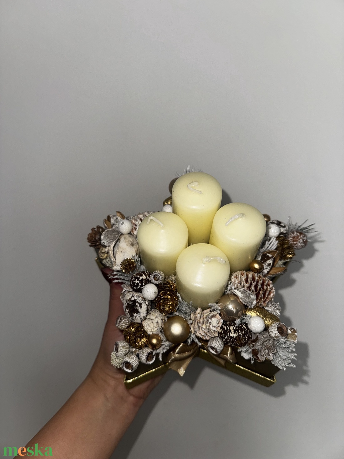 Csillag alakú adventi box - karácsony - adventi díszek - adventi gyertyadíszek és koszorúdíszek - Meska.hu