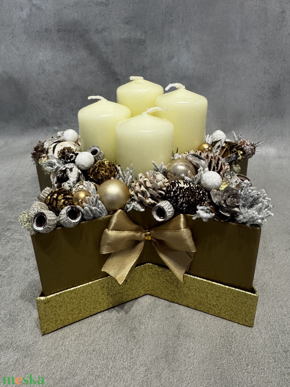 Csillag alakú adventi box - karácsony - adventi díszek - adventi gyertyadíszek és koszorúdíszek - Meska.hu