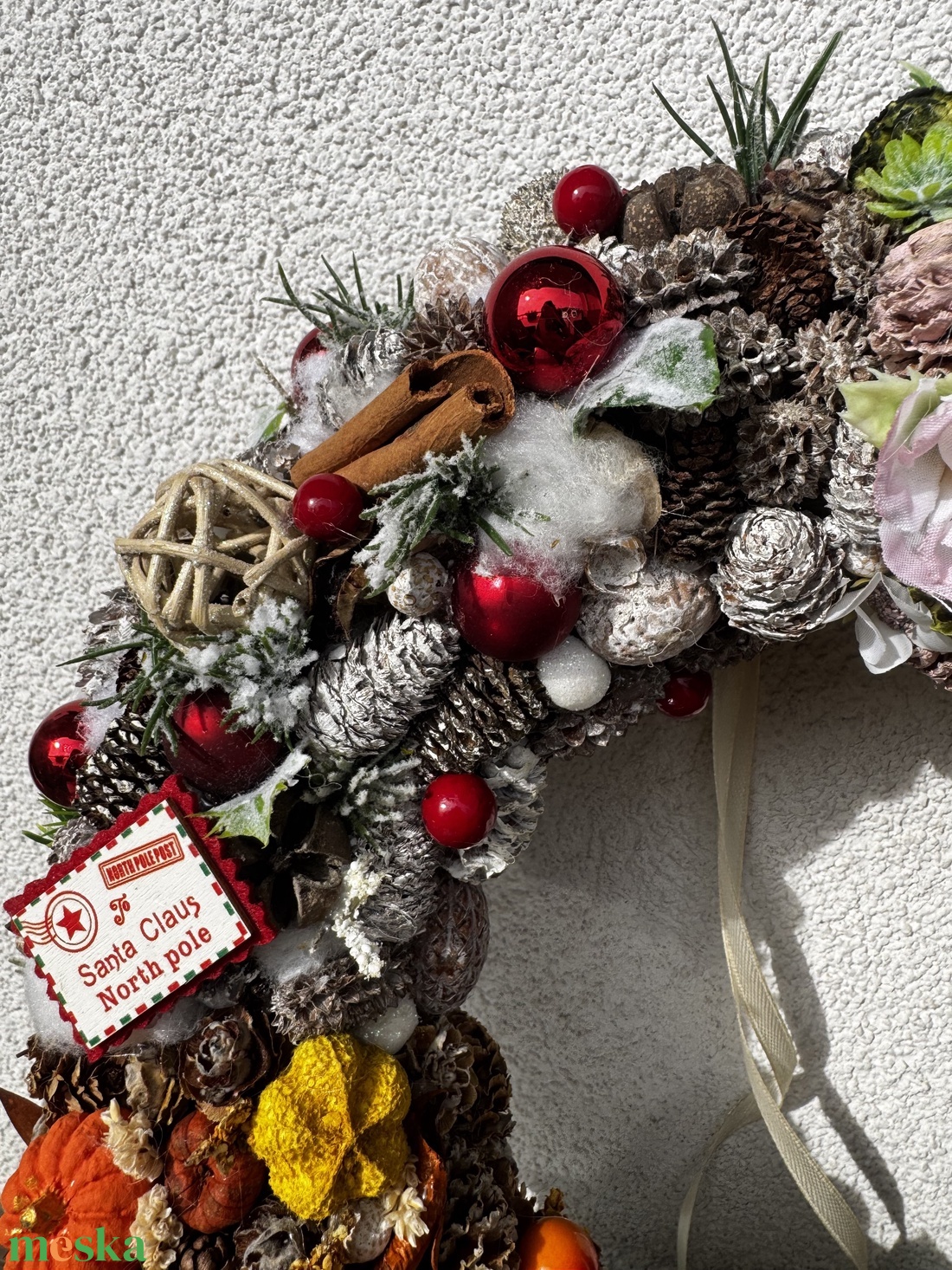 Négy évszak ajtódísz - karácsony - adventi díszek - adventi ajtódísz - Meska.hu