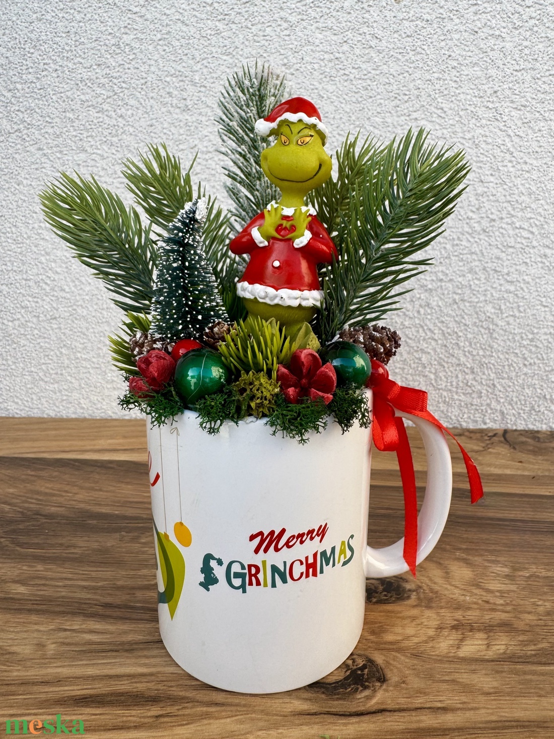 Grinch asztaldísz - karácsony - adventi díszek - adventi asztaldísz - Meska.hu