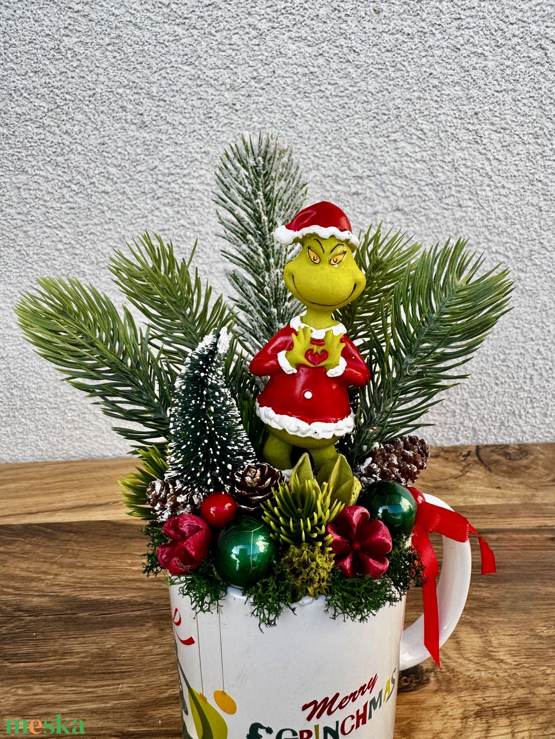 Grinch asztaldísz - karácsony - adventi díszek - adventi asztaldísz - Meska.hu