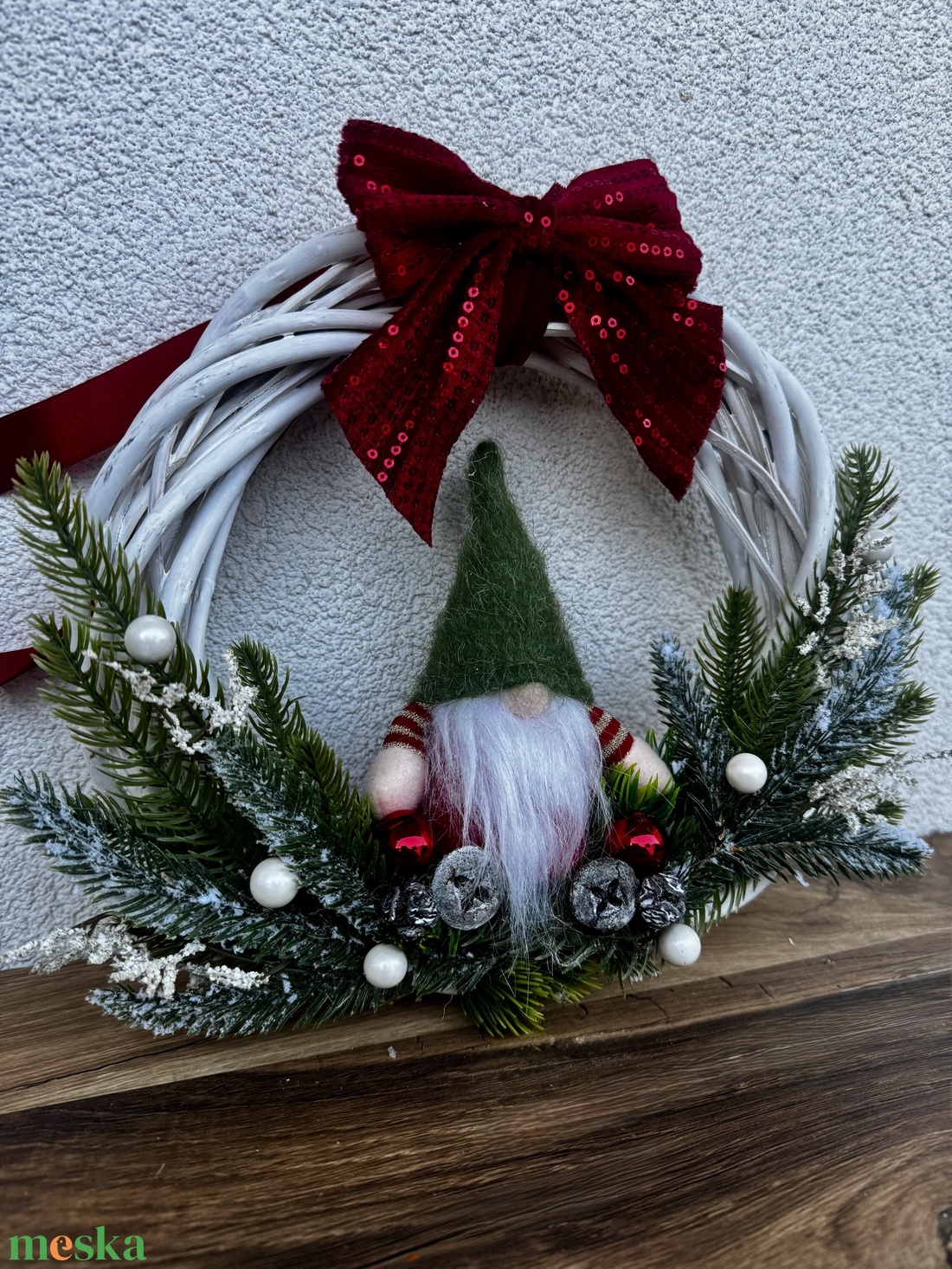 Manós ajtókopogtató  - karácsony - adventi díszek - adventi ajtódísz - Meska.hu