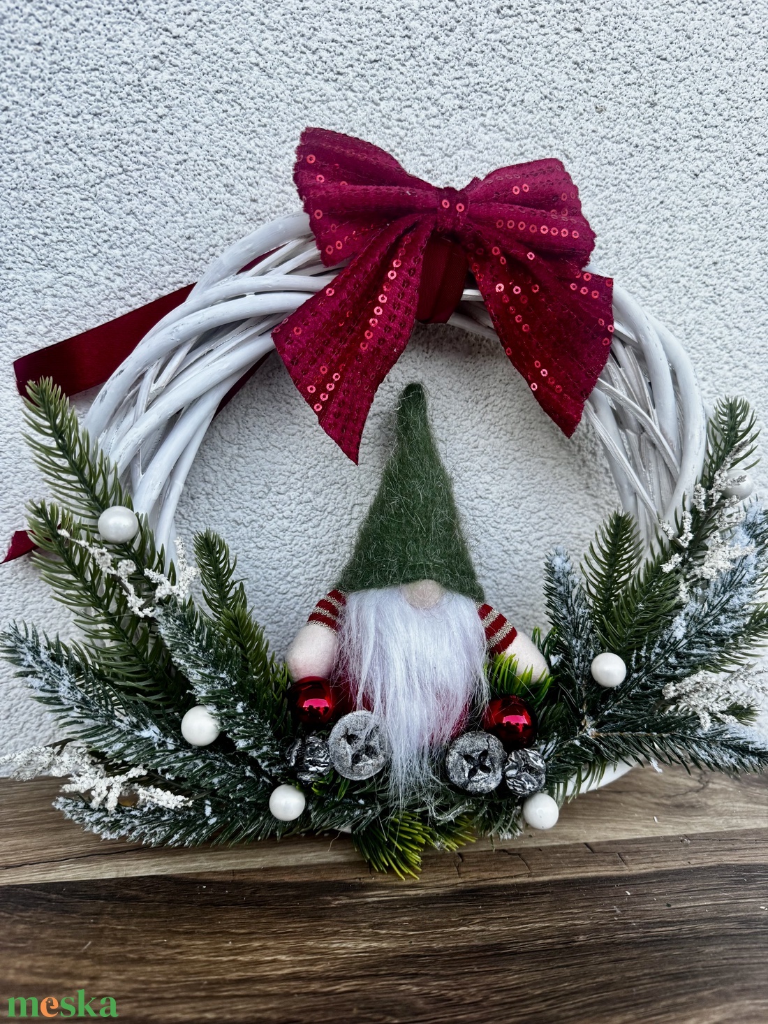 Manós ajtókopogtató  - karácsony - adventi díszek - adventi ajtódísz - Meska.hu