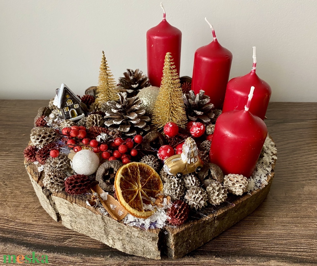 Adventi asztaldísz - karácsony - adventi díszek - adventi asztaldísz - Meska.hu
