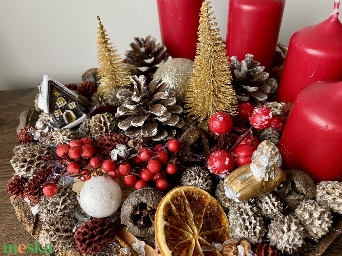 Adventi asztaldísz - karácsony - adventi díszek - adventi asztaldísz - Meska.hu