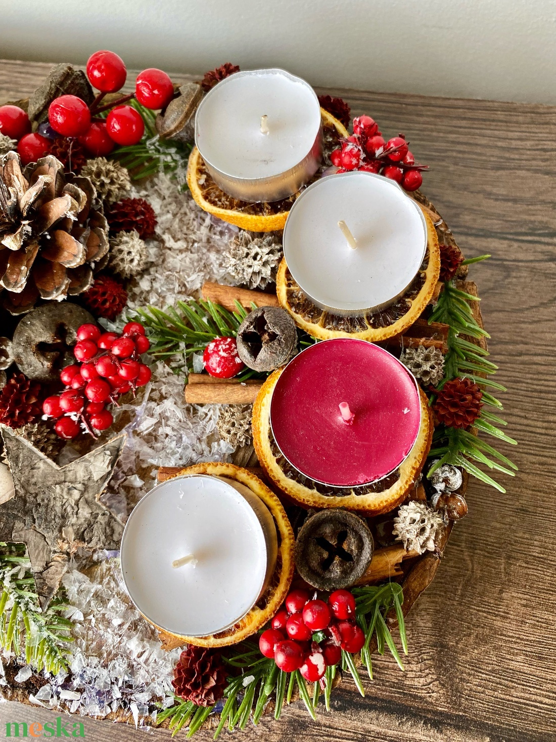 Adventi asztaldísz - karácsony - adventi díszek - adventi asztaldísz - Meska.hu