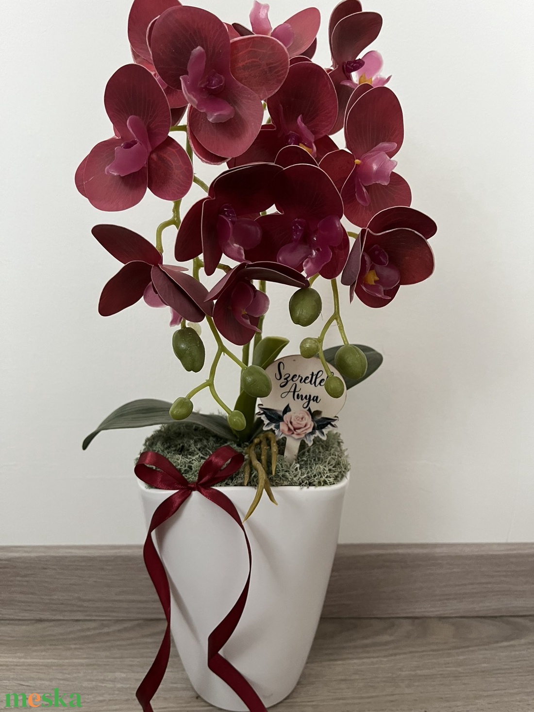 Bordó gumi orchidea táblaválasztással - otthon & életmód - dekoráció - virágdísz és tartó - csokor & virágdísz - Meska.hu Bordó gumi orchidea táblaválasztással - otthon & életmód - dekoráció - virágdísz és tartó - csokor & virágdísz - Meska.hu