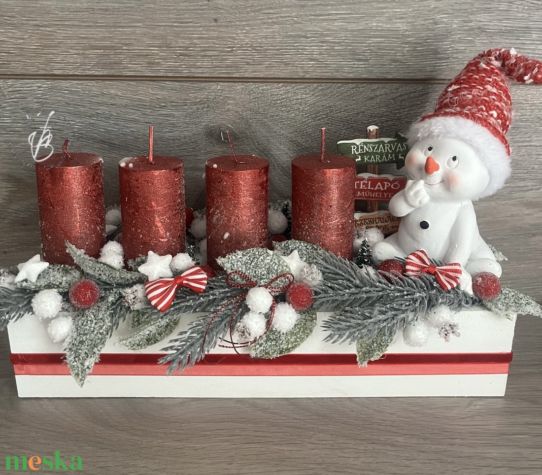Adventi asztaldísz - karácsony - adventi díszek - adventi koszorú - Meska.hu