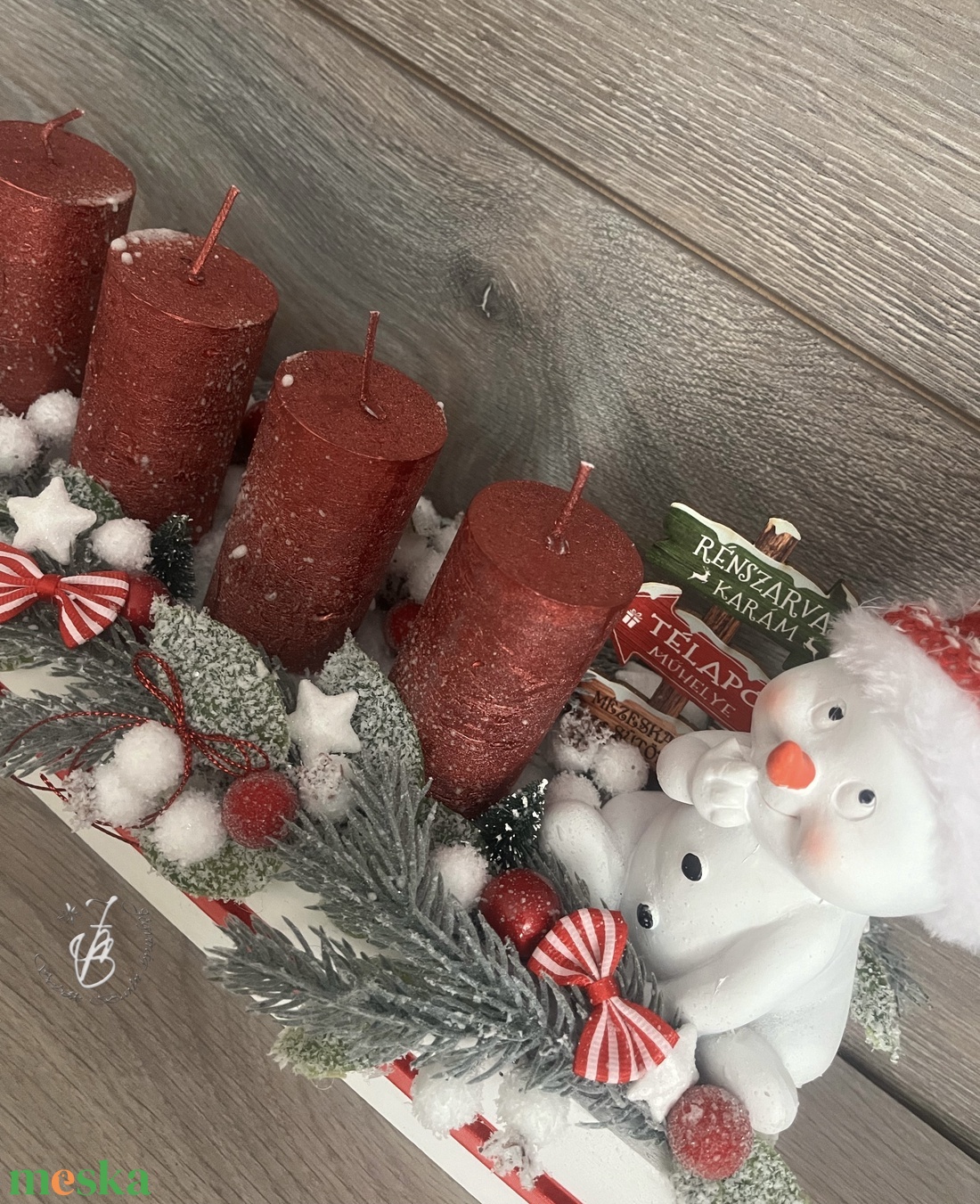 Adventi asztaldísz - karácsony - adventi díszek - adventi koszorú - Meska.hu