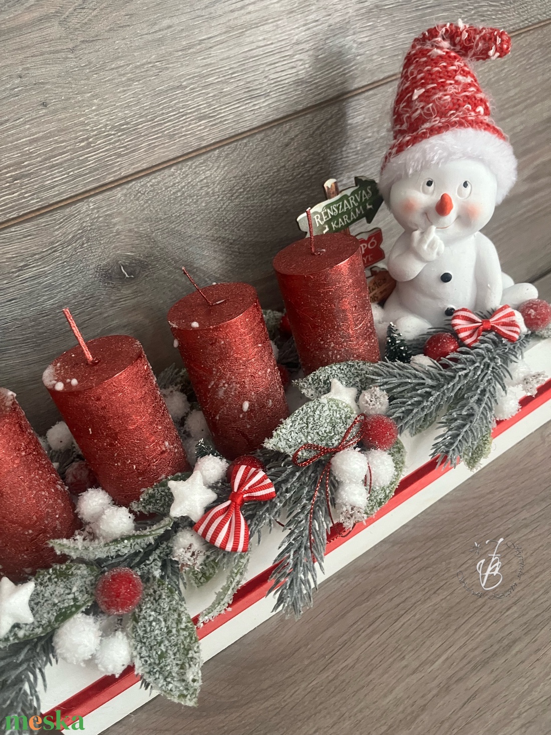 Adventi asztaldísz - karácsony - adventi díszek - adventi koszorú - Meska.hu