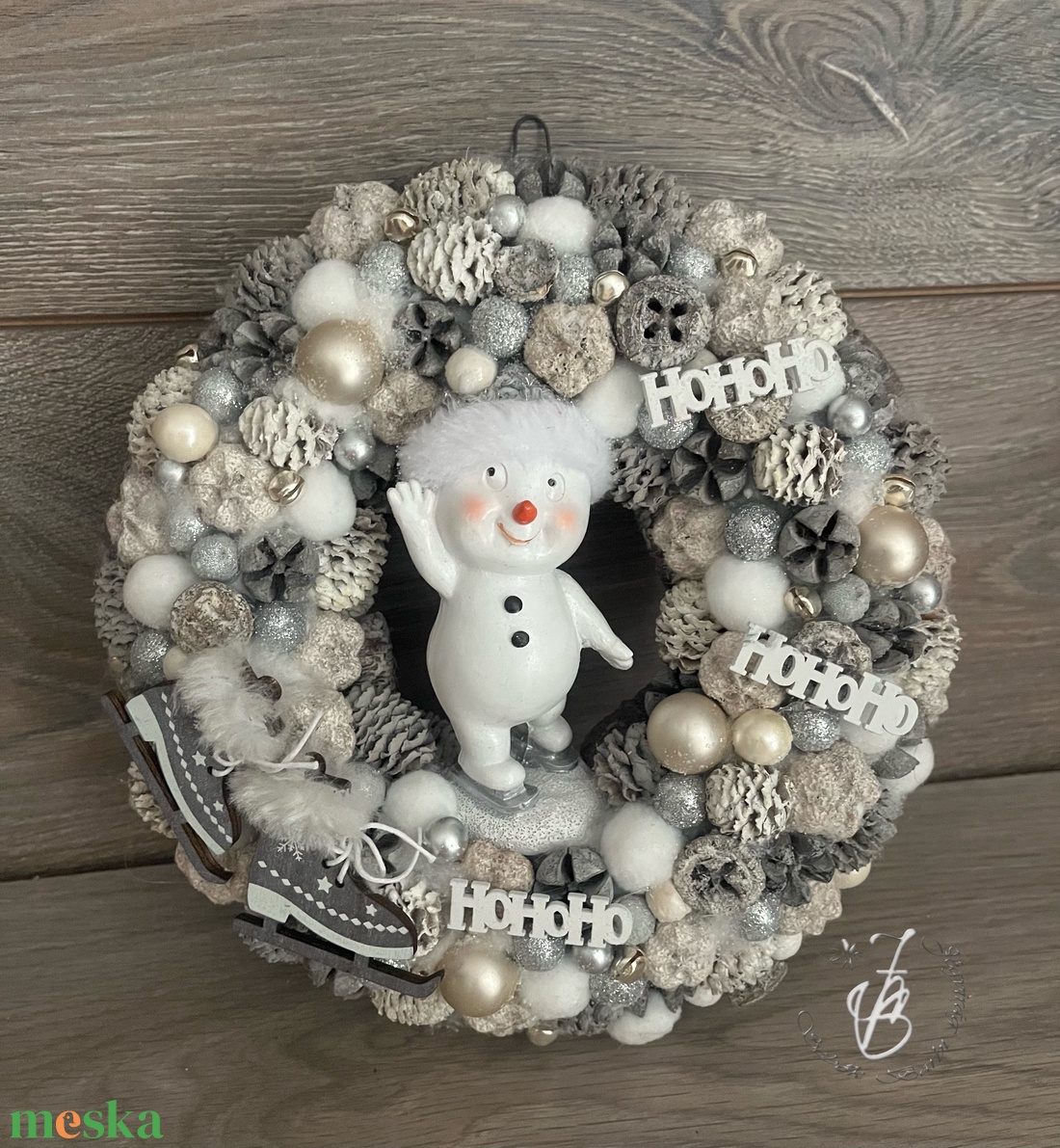 Hóemberes ajtódísz - karácsony - adventi díszek - adventi ajtódísz - Meska.hu