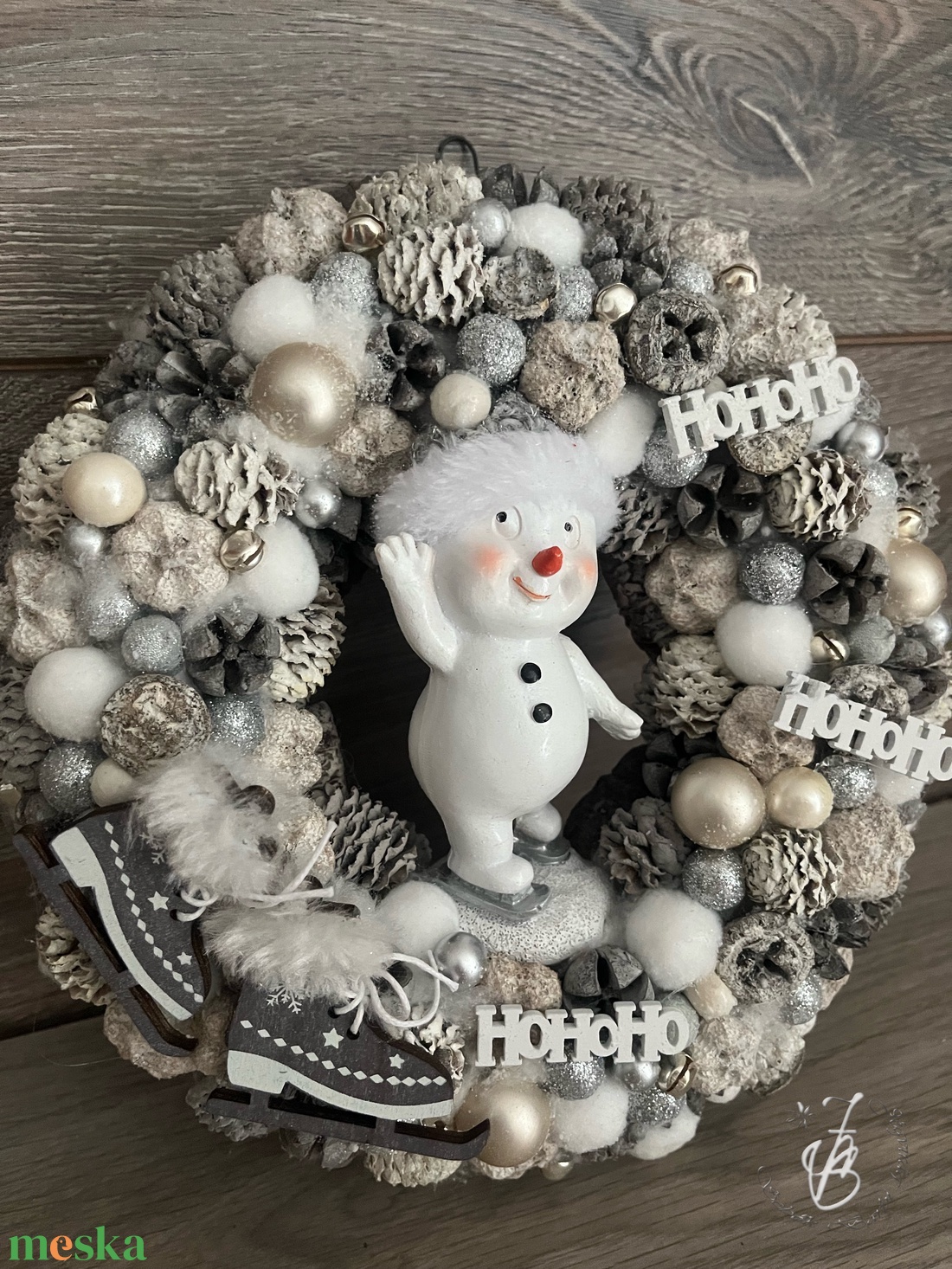 Hóemberes ajtódísz - karácsony - adventi díszek - adventi ajtódísz - Meska.hu