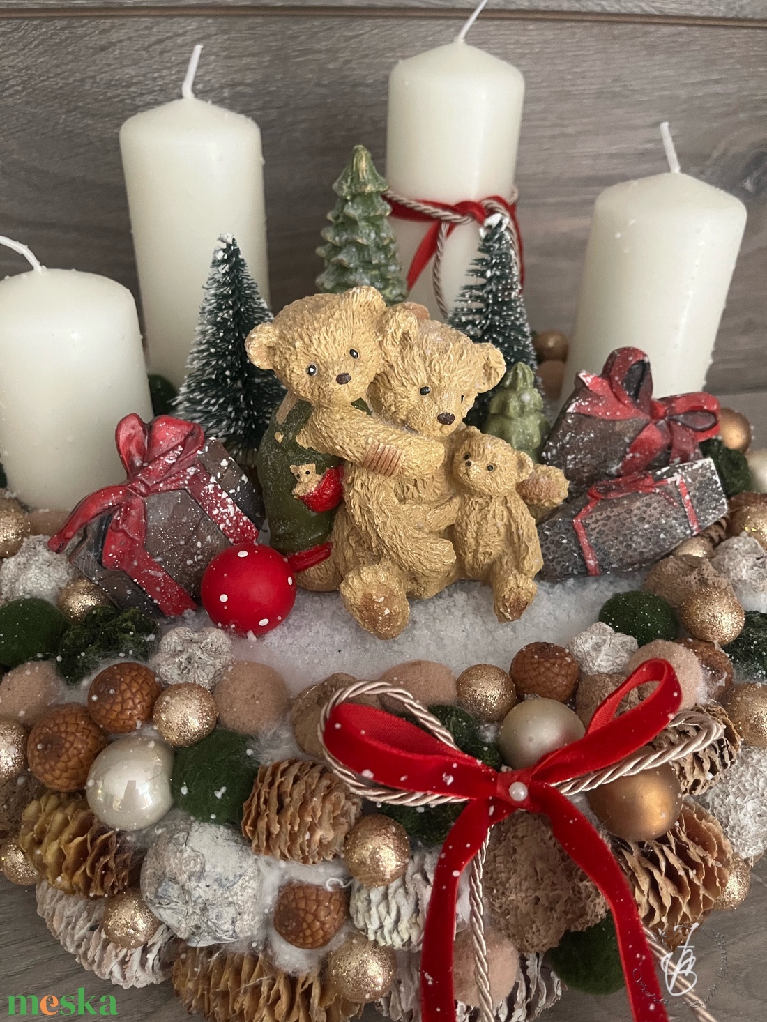 Adventi macis koszorú - karácsony - adventi díszek - adventi gyertyadíszek és koszorúdíszek - Meska.hu