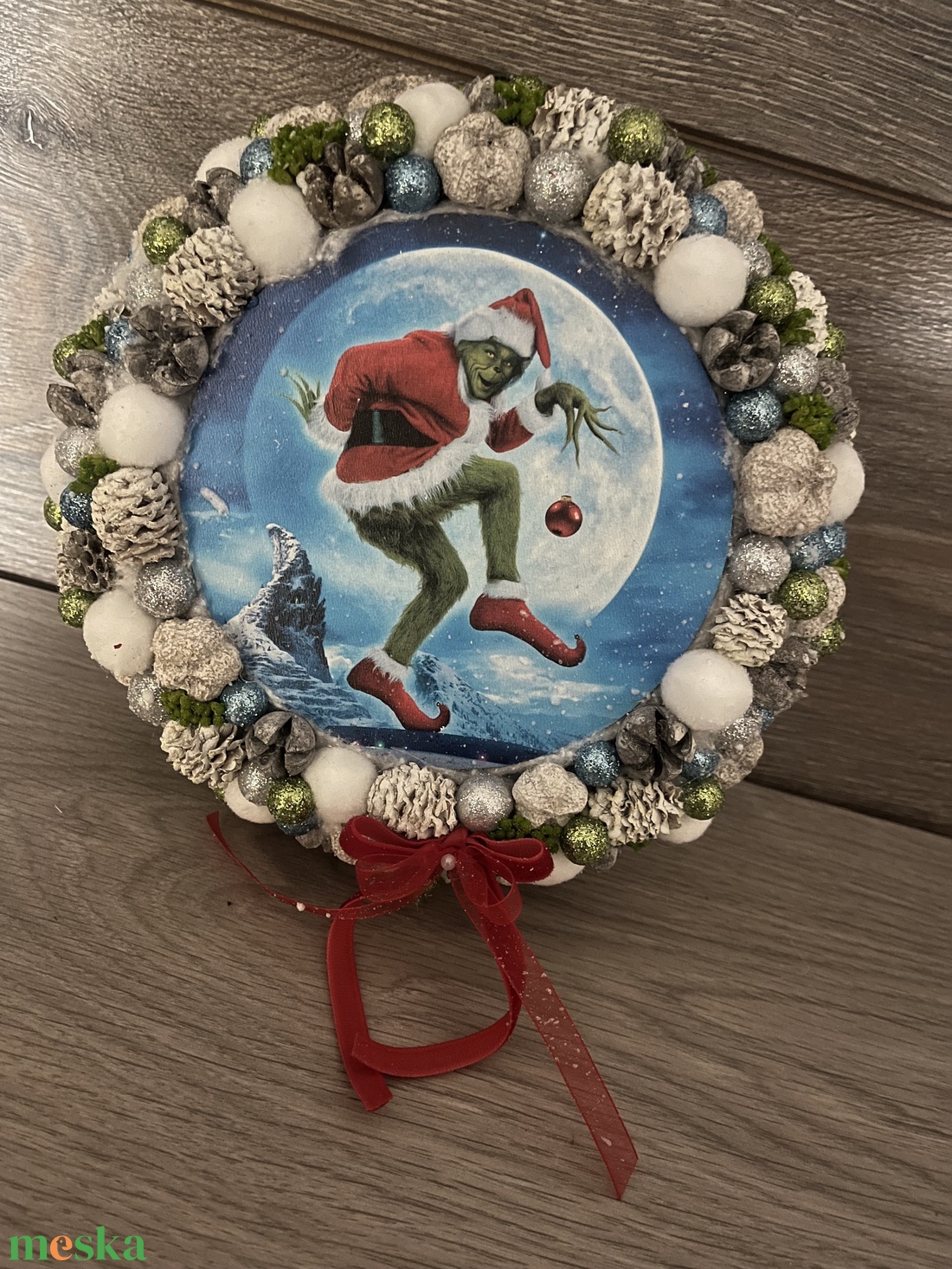 Grincs ajtódísz - karácsony - karácsonyi lakásdekoráció - karácsonyi ajtódíszek - Meska.hu