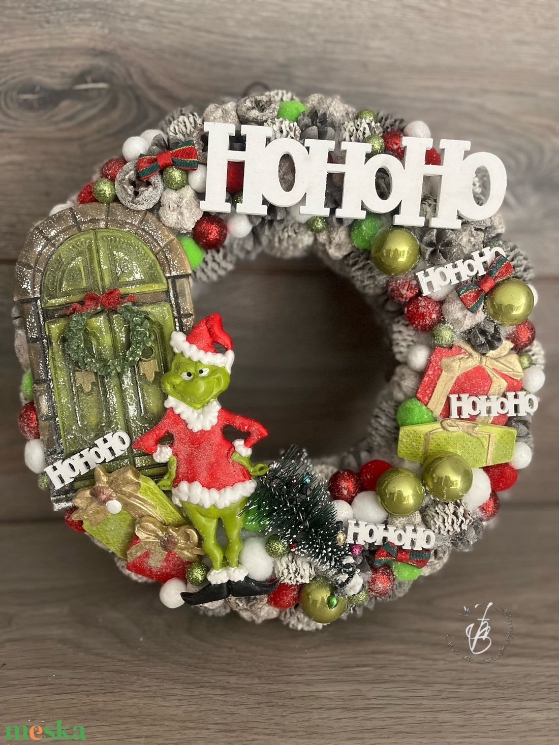 Grincs ajtódísz - karácsony - adventi díszek - adventi ajtódísz - Meska.hu