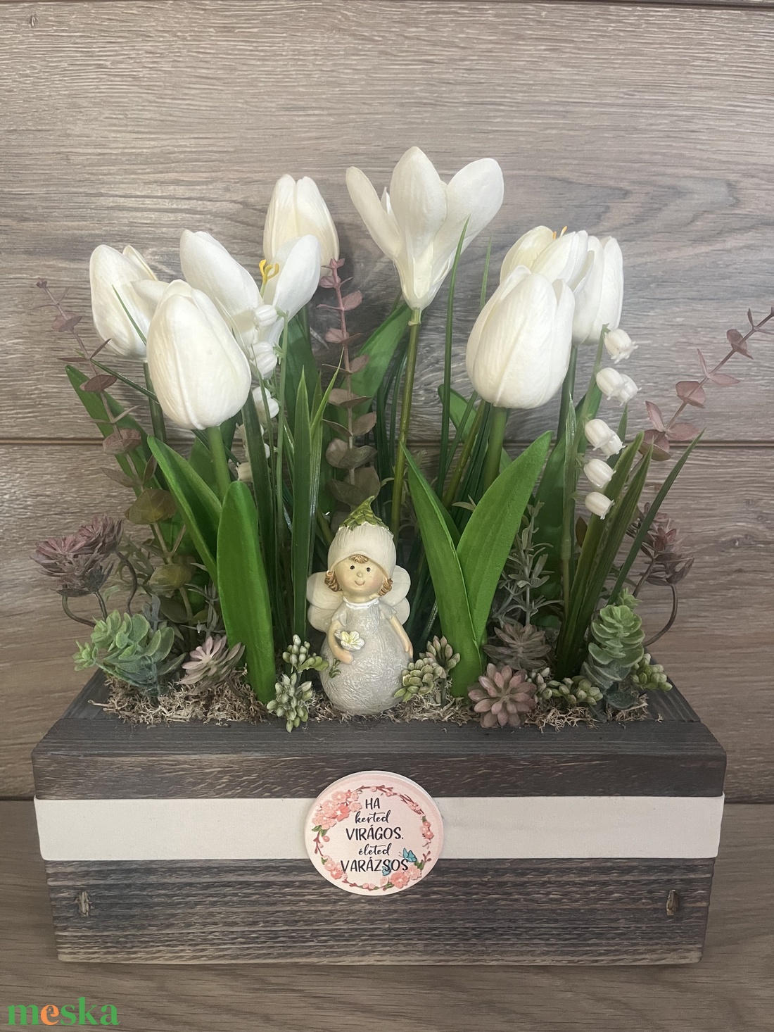 Tavaszi asztaldísz - ünnepi díszek, dekorációk - húsvéti díszek és dekorációk - húsvéti virágos díszek - Meska.hu