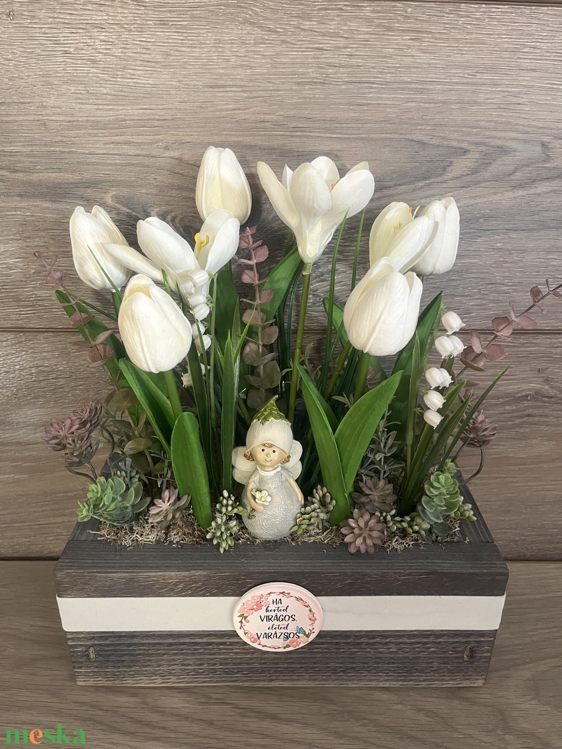 Tavaszi asztaldísz - ünnepi díszek, dekorációk - húsvéti díszek és dekorációk - húsvéti virágos díszek - Meska.hu