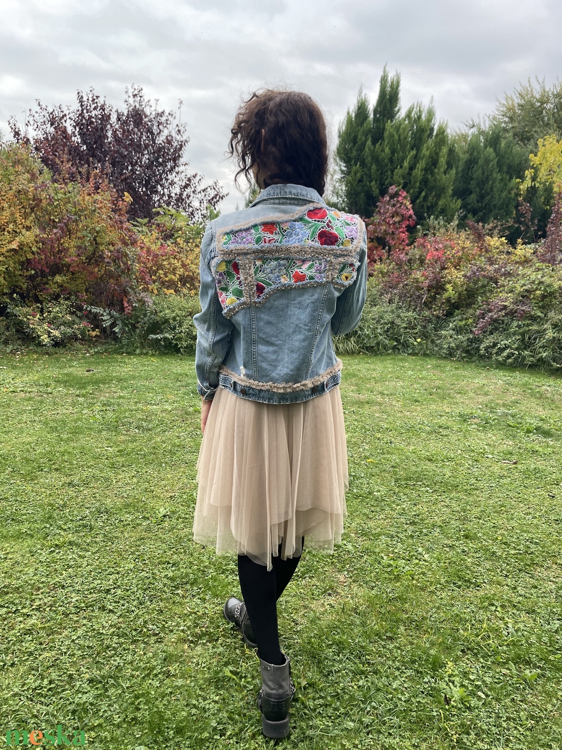 Újrahasznosított farmer kabát - ruha & divat - női ruha - kabát - Meska.hu