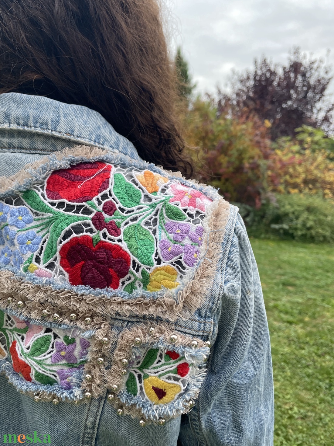 Újrahasznosított farmer kabát - ruha & divat - női ruha - kabát - Meska.hu