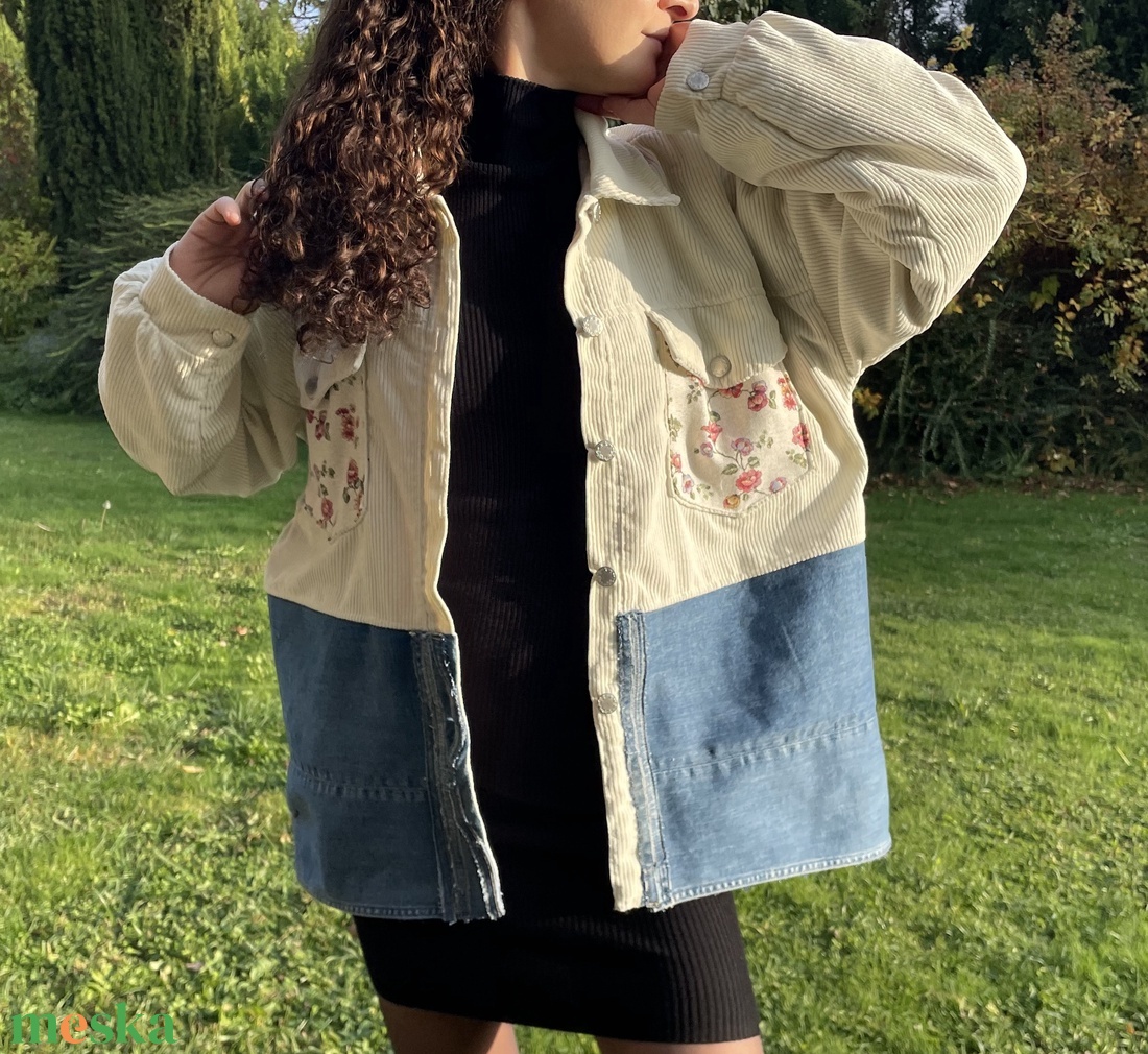 Upcycling őszi kabát - ruha & divat - női ruha - kabát - Meska.hu